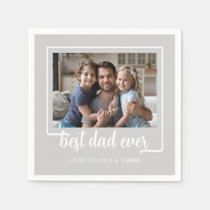 Modern Photo Best Dad Ever  Napkins