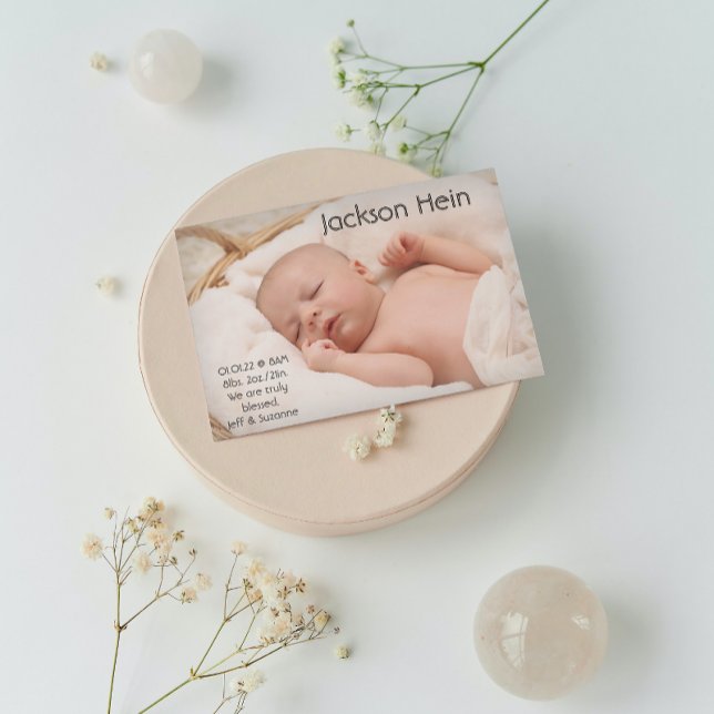 Modern Photo Birth Announcement (Creator Uploaded)