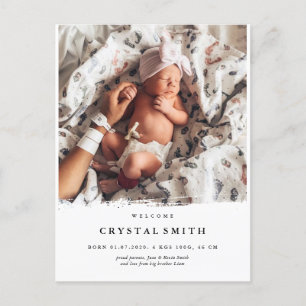Modern photo birth announcement baby photo card