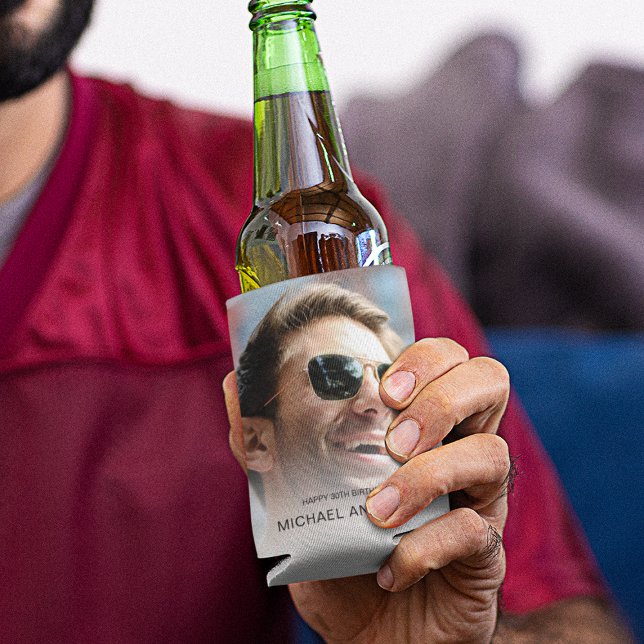 Modern Photo Birthday Can Cooler (Creator Uploaded)