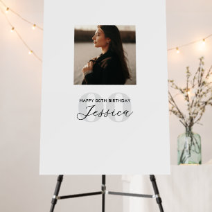 Modern Photo Birthday Guest Signing Board