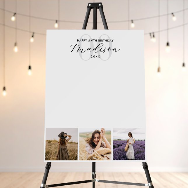 Modern Photo Birthday Guest Signing Board (Creator Uploaded)