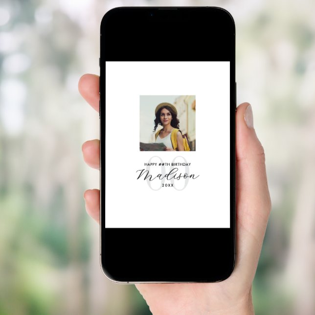 Modern Photo Birthday Guest Signing Board Poster (Front Digital)