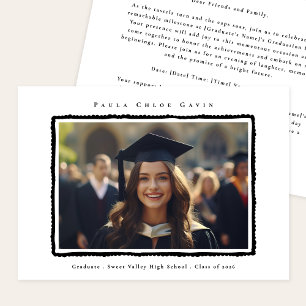 Modern Photo Black Frame Graduation High School Announcement
