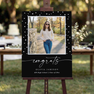 Modern Photo Black White Graduation Party Welcome Foam Board