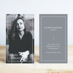 Modern Photo Black & White Professional Business Card