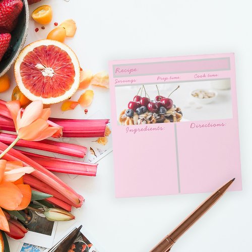 Modern Photo Blank Sheet Cooking Organizer Recipe Notepad