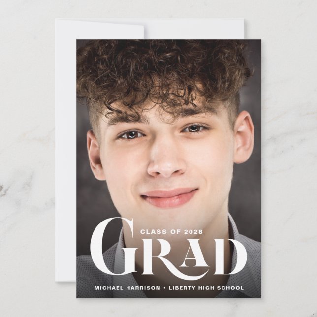 Modern Photo Bold Typography Graduation Announcement (Front)