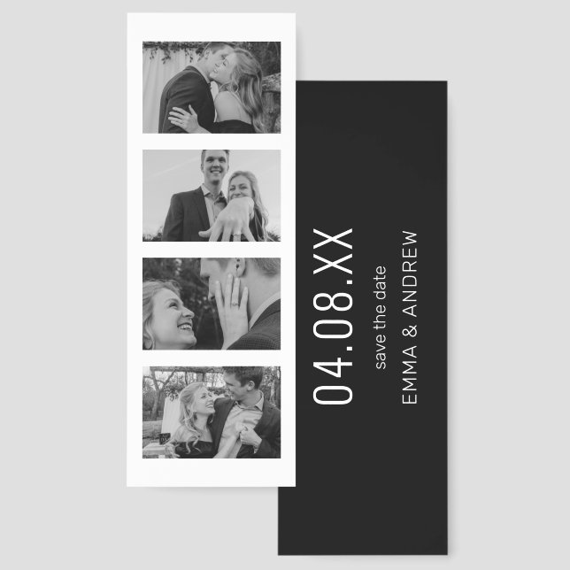 Modern Photo Bookmark Save the Date Invitation (Front & Back)