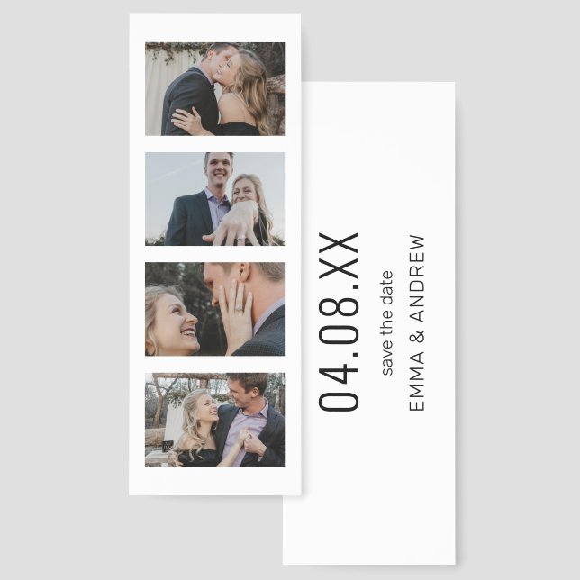 Modern Photo Bookmark Save the Date Invitation (Front & Back)