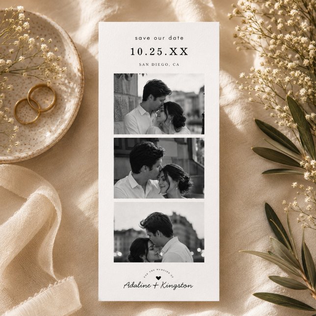 Modern Photo Booth Save the Date Wedding Card. (Creator Uploaded)