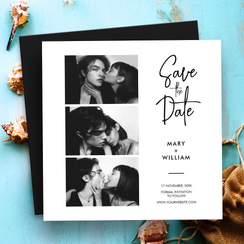 Modern photo booth save the date wedding magnet