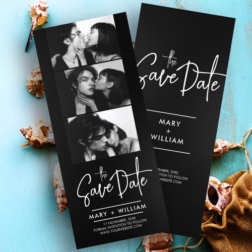 Modern photo booth wedding save the date invite