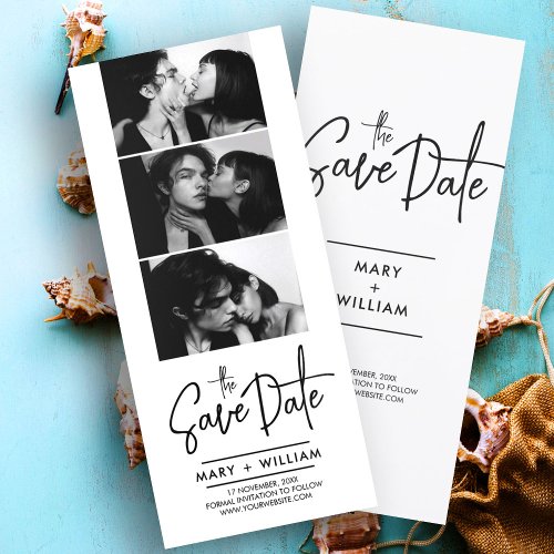 Modern photo booth wedding save the date invite