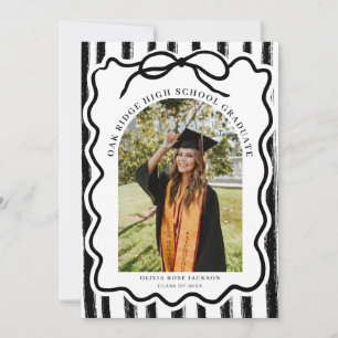 Modern Photo Bow Graduation Invitation
