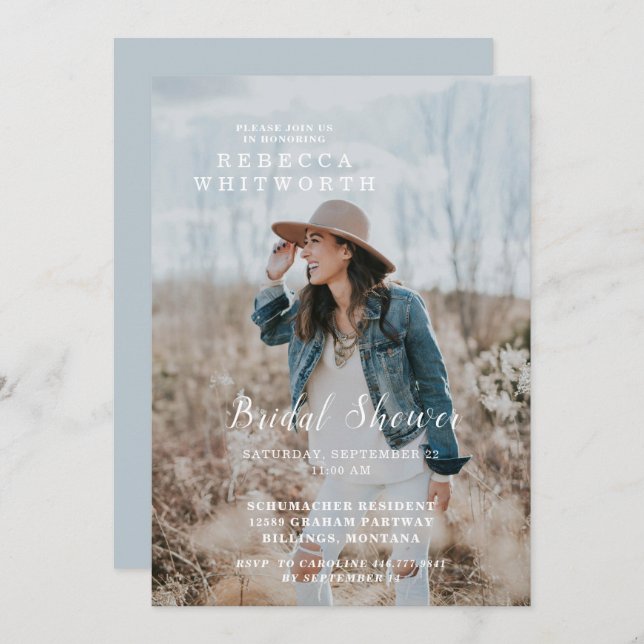 Modern Photo Bridal Shower Invitation (Front/Back)