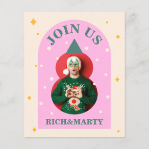 Modern, photo, bright & funny Christmas invitation