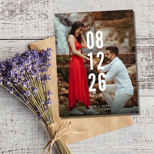 Modern Photo Budget Wedding Save the Date Announcement Postcard