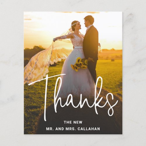 Modern Photo Budget Wedding Thank You Card