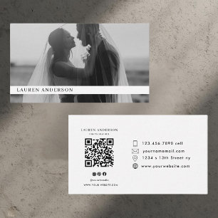 Modern Photo Business Card with QR Code