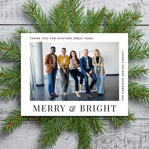 Modern Photo Business Corporate Christmas Holiday Card
