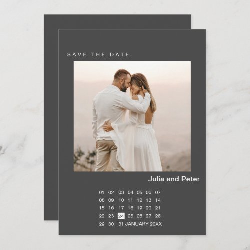 Modern Photo  Calendar Save The Date Invitation