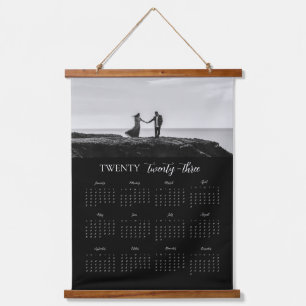 Modern Photo Calendar scripted twenty twenty three Hanging Tapestry