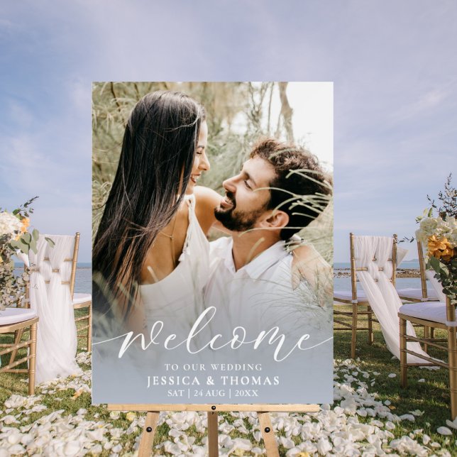 Modern Photo Calligraphy Dusty Blue Foam Board (Creator Uploaded)