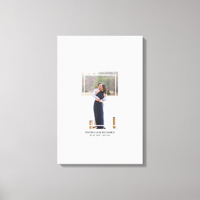 Modern Photo Canvas Alternative Wedding Guest Book (Front)
