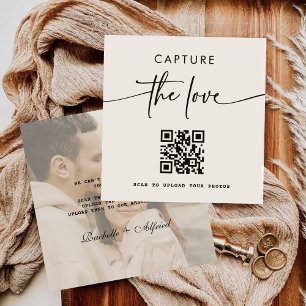 Modern Photo Capture the Love QR Code Table Cards
