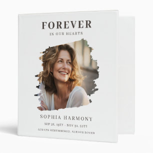 Modern Photo Celebration of Life Funeral 3 Ring Binder