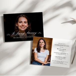 Modern Photo Celebration of Life/Funeral/Memorial Invitation