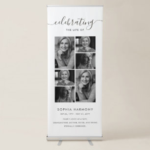 Modern Photo Celebration of Life Funeral Retractable Banner