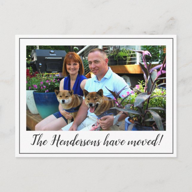 Modern Photo Change of Address Announcement Postcard (Front)