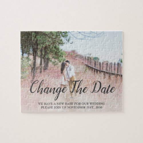 Modern Photo Change The Date Wedding  Jigsaw Puzzle