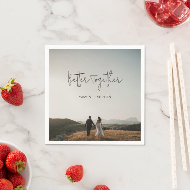 Modern Photo Chic Wedding Napkins (Insitu)