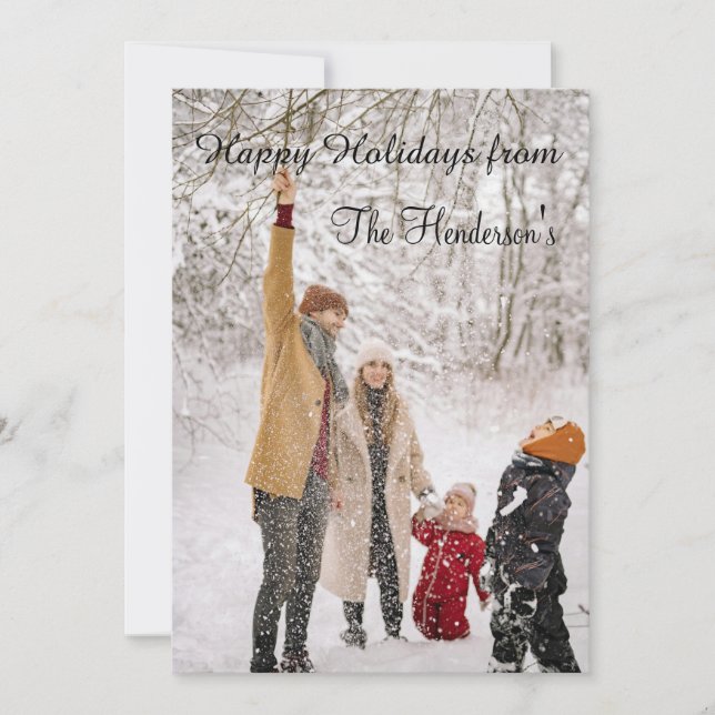 Modern Photo Chrismas Holiday Card (Front)