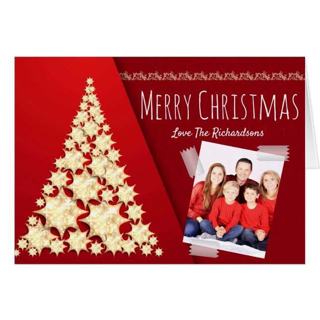 Modern PHOTO Christmas Card Personalized (Front Horizontal)