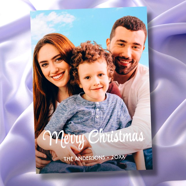 Modern Photo Christmas Elegant Script Holiday Card (Creator Uploaded)