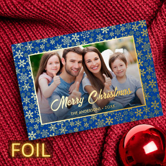 Modern photo Christmas elegant snowflake navy blue