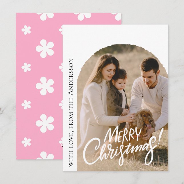 Modern Photo Christmas Holiday Card (Front/Back)