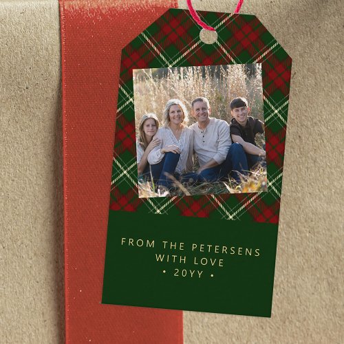 Modern photo Christmas holiday family Gift Tags