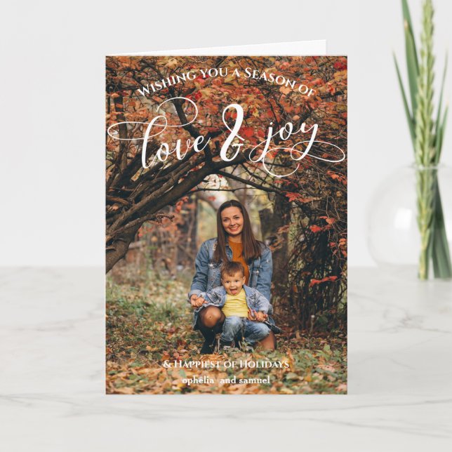 Modern Photo Christmas Holiday Greeting Card (Front)