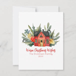 Modern Photo Christmas New Home  Note Card