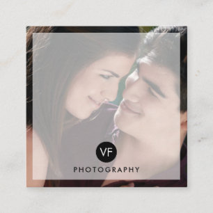 Modern Photo Circle Logo Photography Photographer Square Business Card