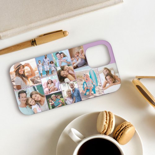 Modern Photo Collage 11 Picture Lilac Sideways iPhone 12 Pro Case