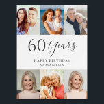 Modern Photo Collage 60th Birthday Foam Boards<br><div class="desc">Modern photo collage 60th birthday foam board. Replace the photos and change the text from the product page.</div>
