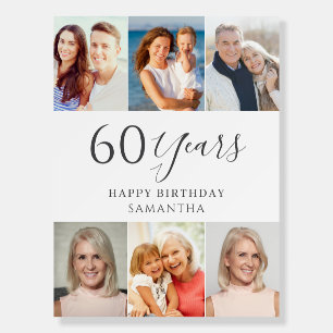 Modern Photo Collage 60th Birthday Foam Boards