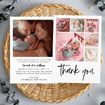 Modern Photo Collage Baby Birth Thank You Announcement