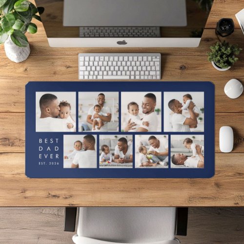 Modern Photo Collage Best Dad Ever Desk Mat